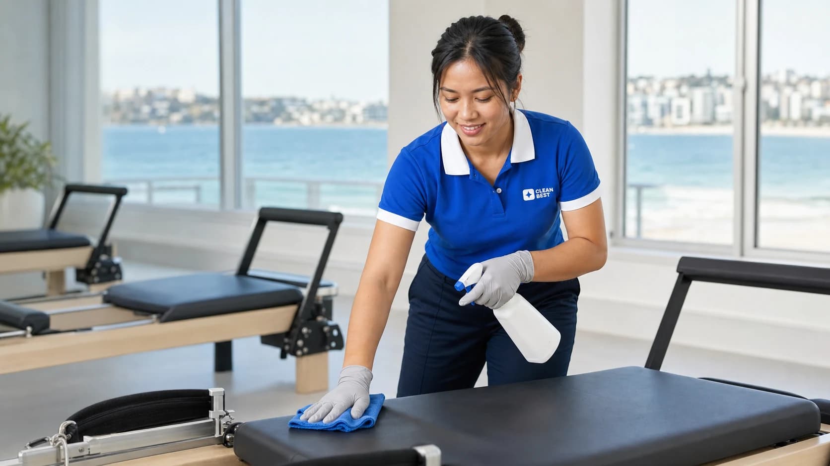 Clean Best cleaner disinfecting equipment in a neighbourhood gym near Newington NSW